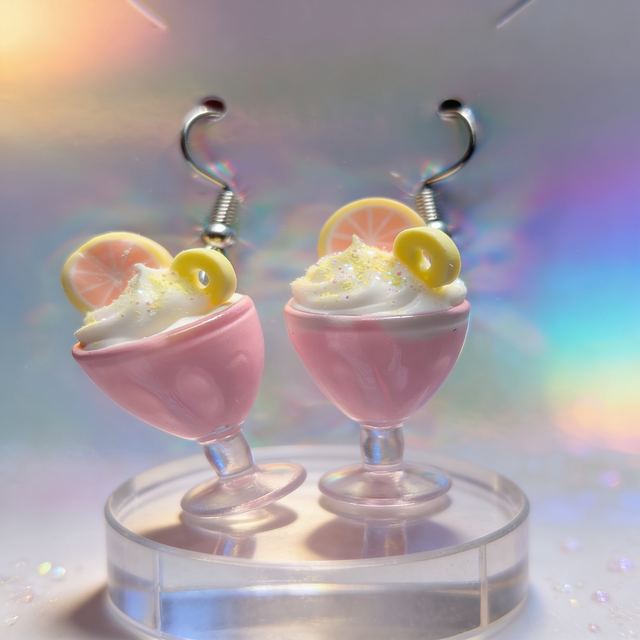 Miniature Tropical Sundae Earrings 🍍🍨✨