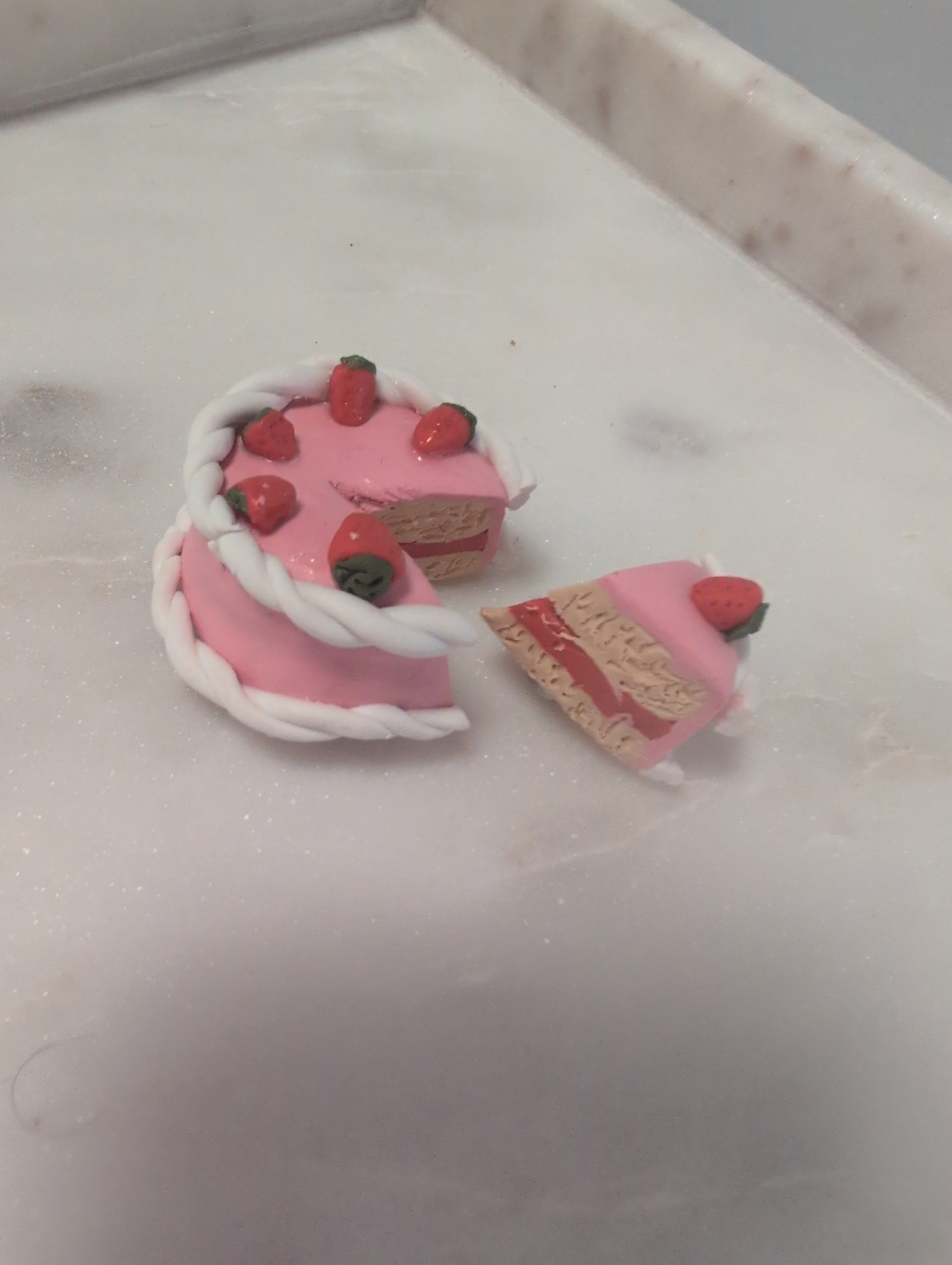Miniature strawberry magnet cake