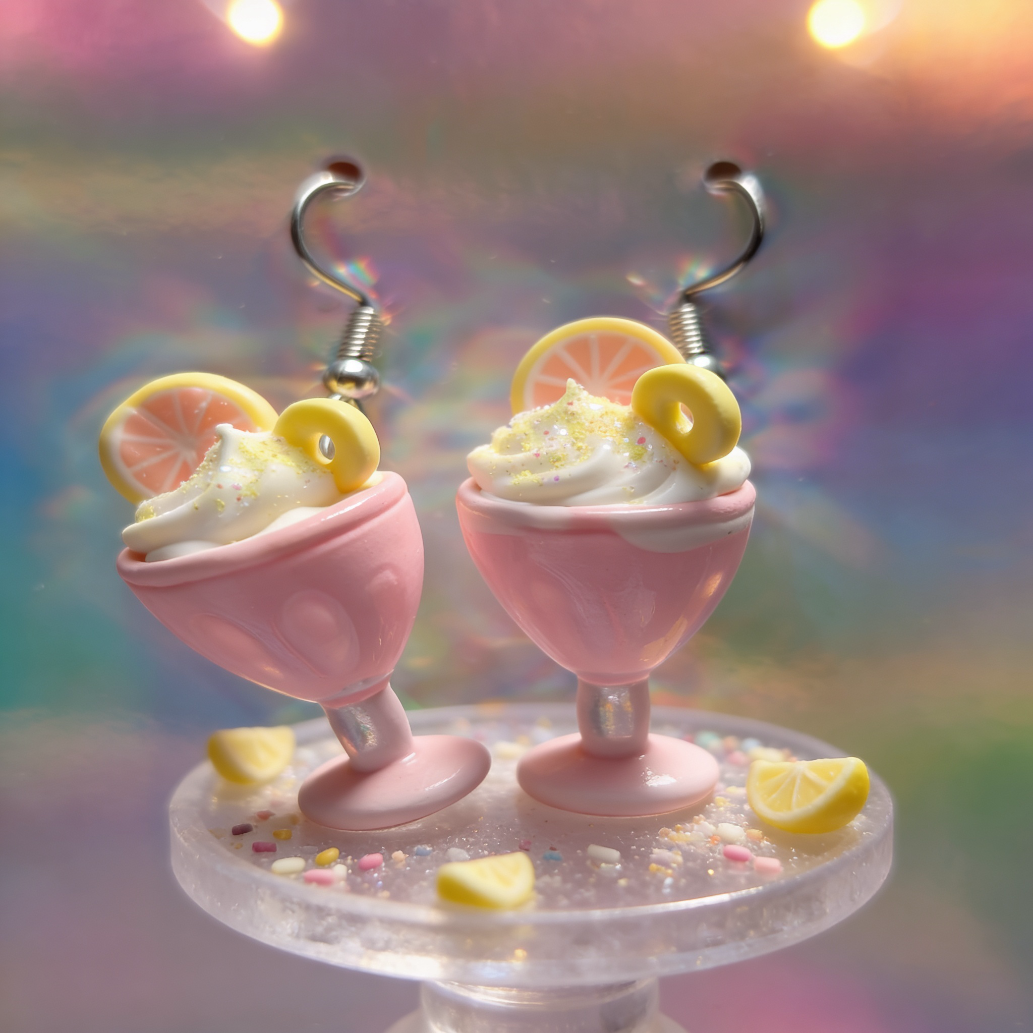 Miniature Tropical Sundae Earrings 🍍🍨✨