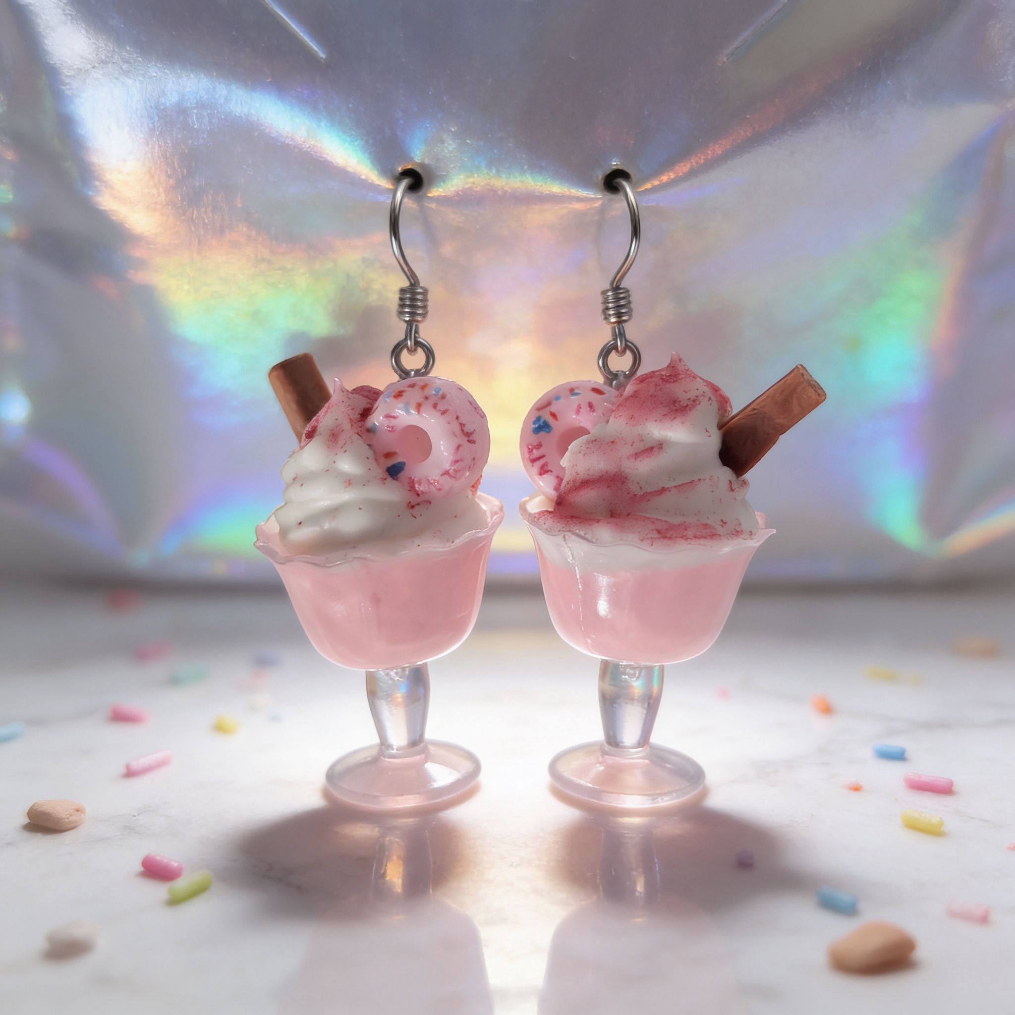 Chocolate Stick Sundae Earrings 🍓🍩🍫