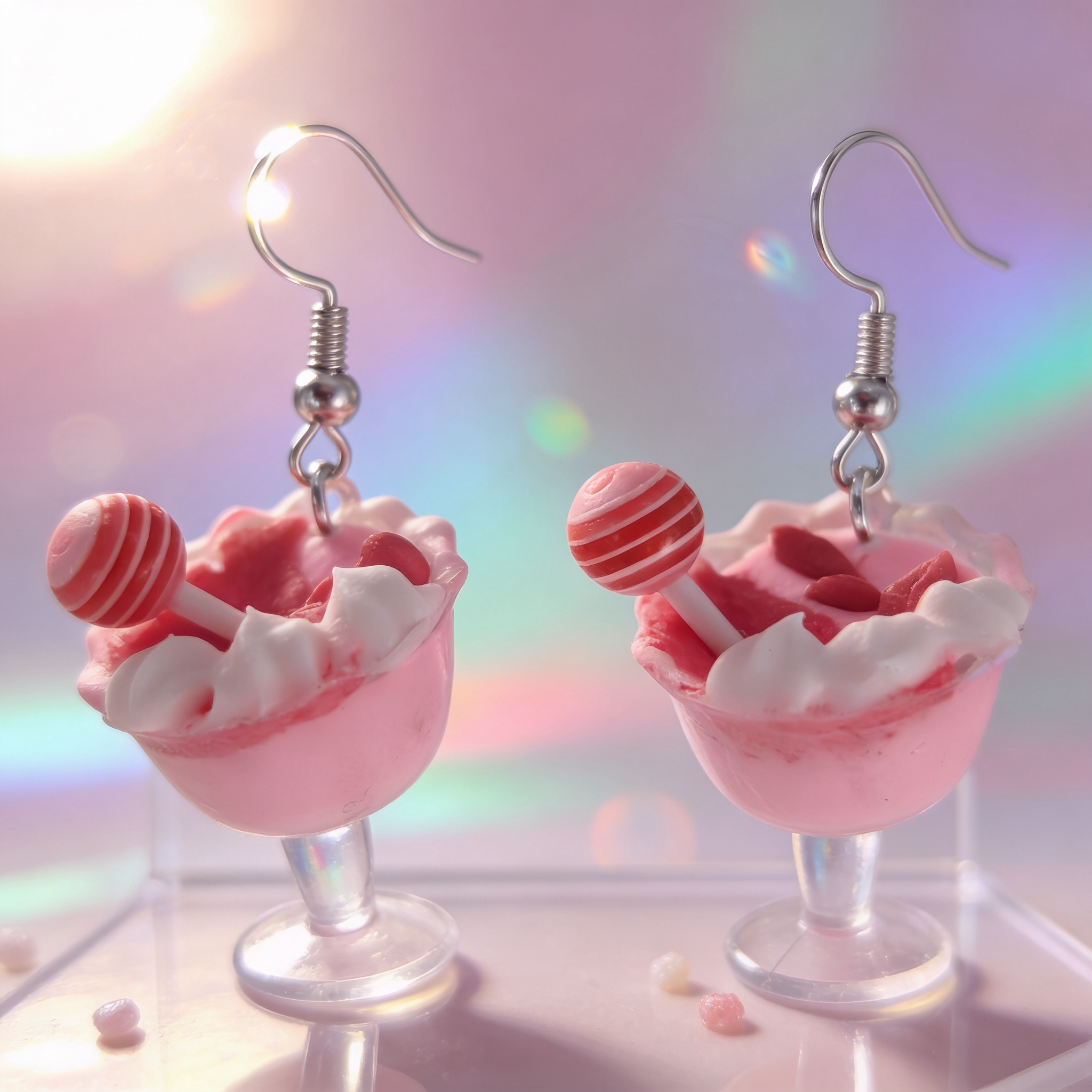 Lolly Pop Raspberry Sundae Earrings 🍭🍇✨