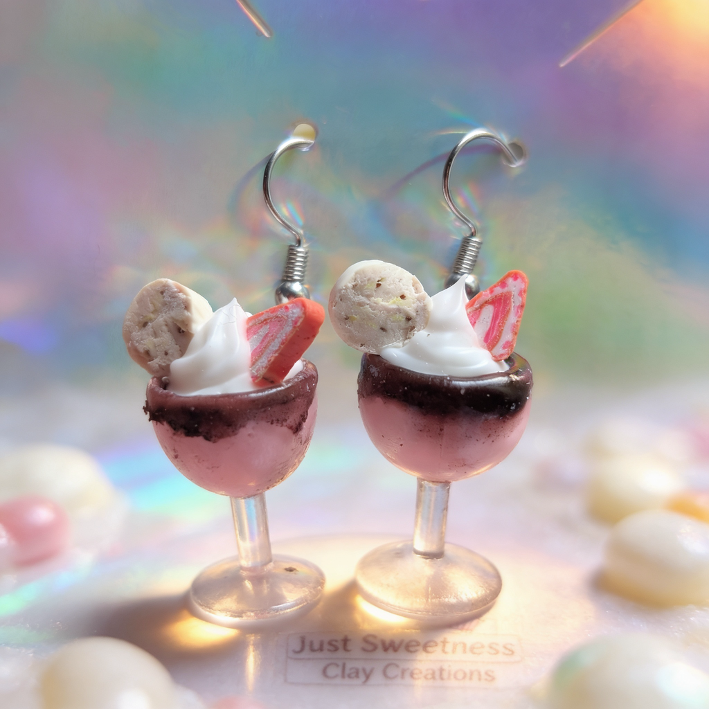 Berry Sundae Dessert Earrings 🍨✨