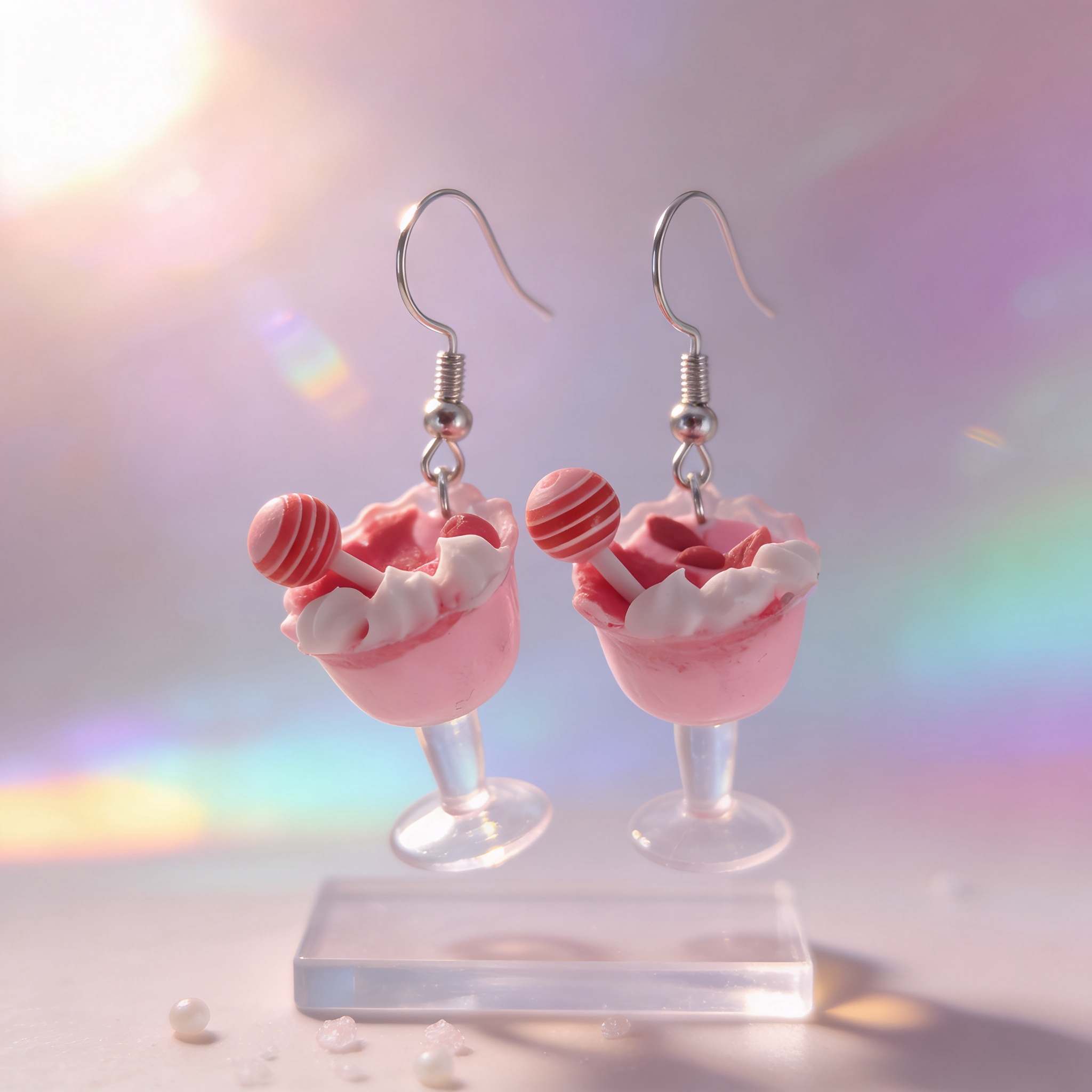 Lolly Pop Raspberry Sundae Earrings 🍭🍇✨
